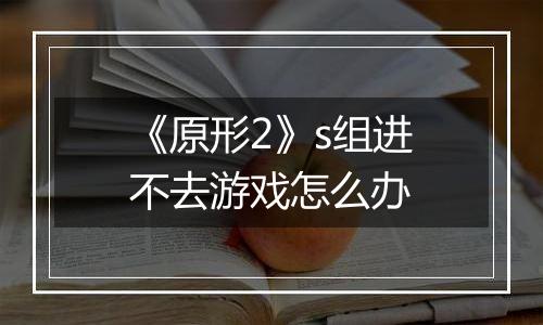 《原形2》s组进不去游戏怎么办