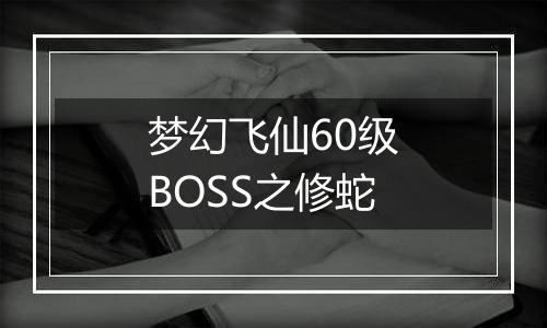 梦幻飞仙60级BOSS之修蛇