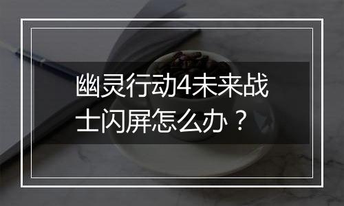 幽灵行动4未来战士闪屏怎么办？