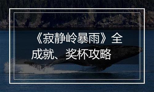 《寂静岭暴雨》全成就、奖杯攻略