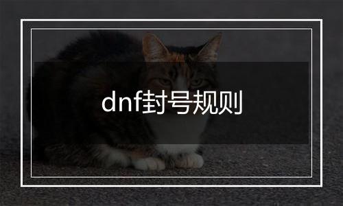dnf封号规则