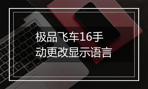 极品飞车16手动更改显示语言