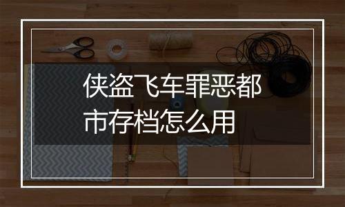 侠盗飞车罪恶都市存档怎么用