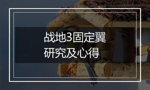 战地3固定翼研究及心得