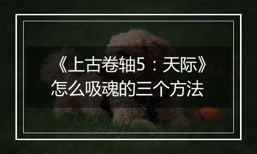 《上古卷轴5：天际》怎么吸魂的三个方法