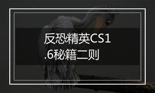 反恐精英CS1.6秘籍二则