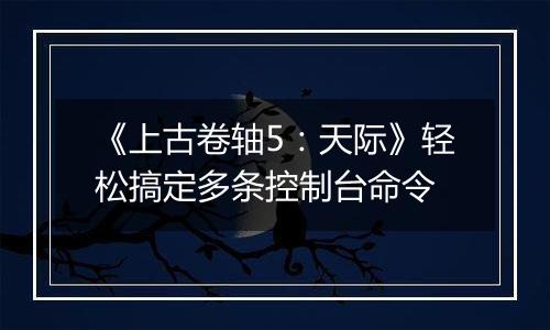《上古卷轴5：天际》轻松搞定多条控制台命令