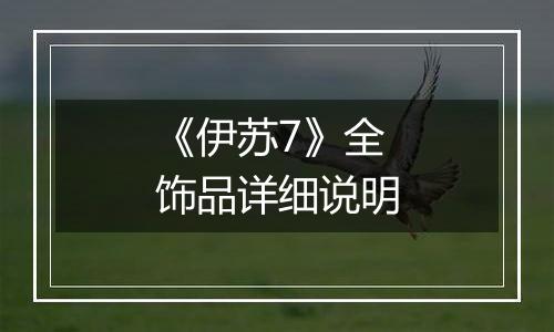 《伊苏7》全饰品详细说明