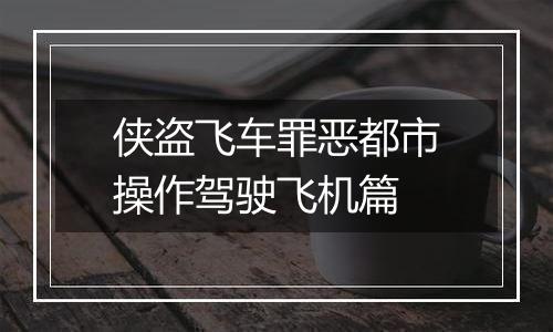 侠盗飞车罪恶都市操作驾驶飞机篇