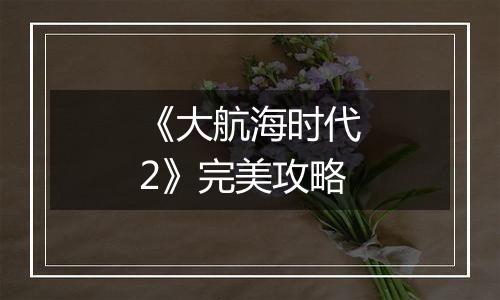 《大航海时代2》完美攻略