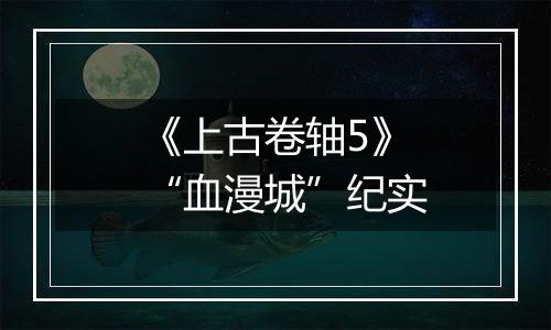 《上古卷轴5》“血漫城”纪实