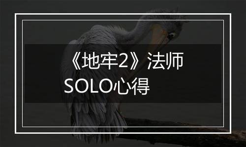 《地牢2》法师SOLO心得