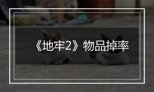 《地牢2》物品掉率