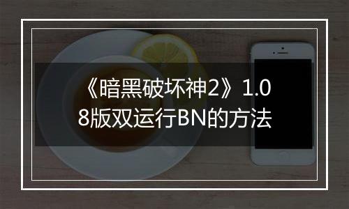 《暗黑破坏神2》1.08版双运行BN的方法