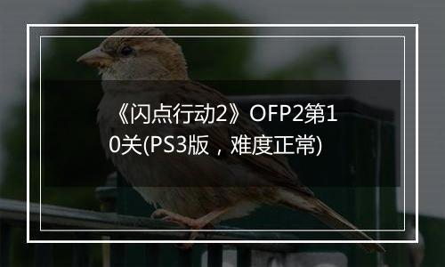 《闪点行动2》OFP2第10关(PS3版，难度正常)