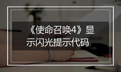 《使命召唤4》显示闪光提示代码