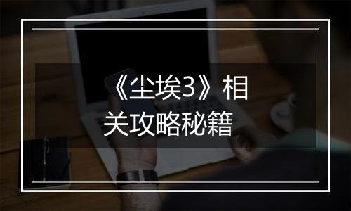 《尘埃3》相关攻略秘籍