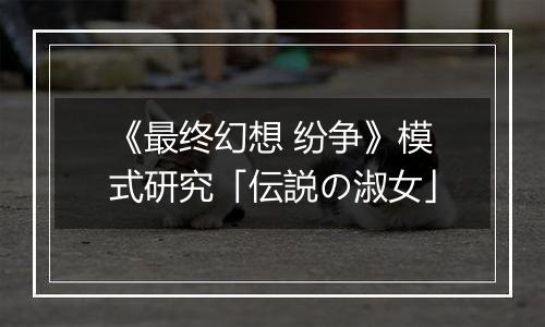 《最终幻想 纷争》模式研究「伝説の淑女」