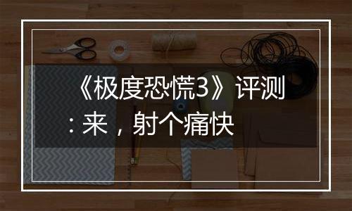 《极度恐慌3》评测: 来，射个痛快