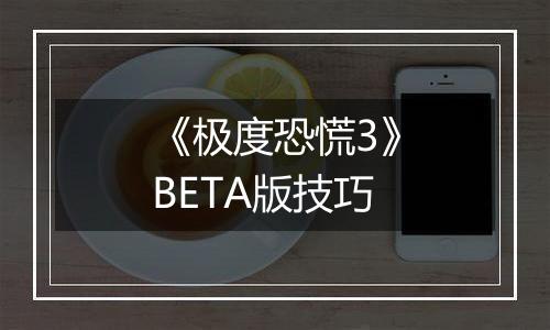 《极度恐慌3》BETA版技巧