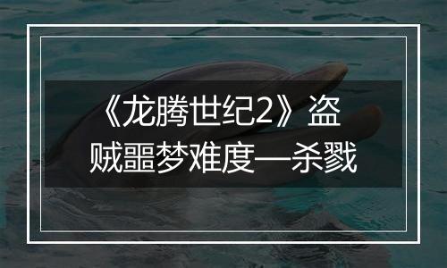《龙腾世纪2》盗贼噩梦难度—杀戮