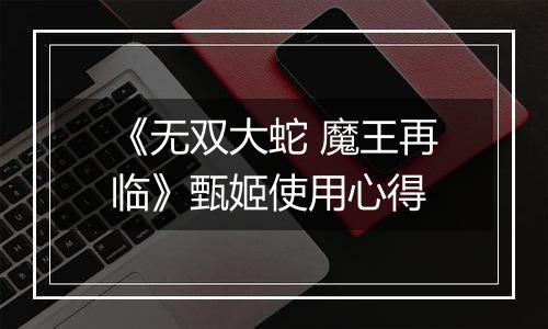 《无双大蛇 魔王再临》甄姬使用心得