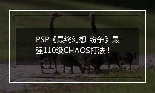 PSP《最终幻想-纷争》最强110级CHAOS打法！