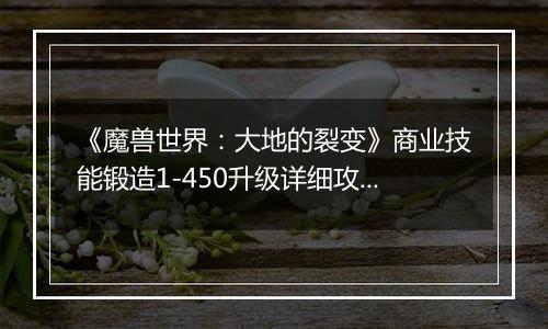《魔兽世界：大地的裂变》商业技能锻造1-450升级详细攻略
