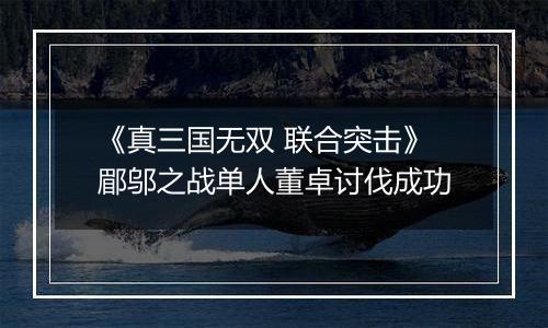 《真三国无双 联合突击》郿邬之战单人董卓讨伐成功