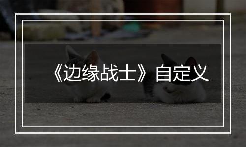 《边缘战士》自定义