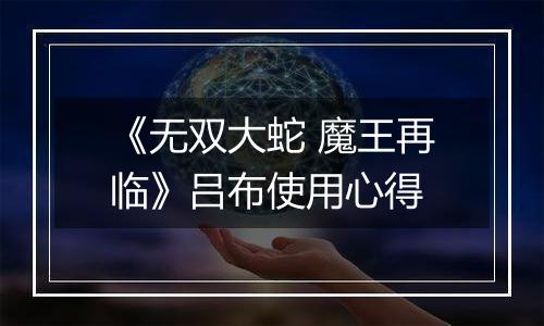 《无双大蛇 魔王再临》吕布使用心得