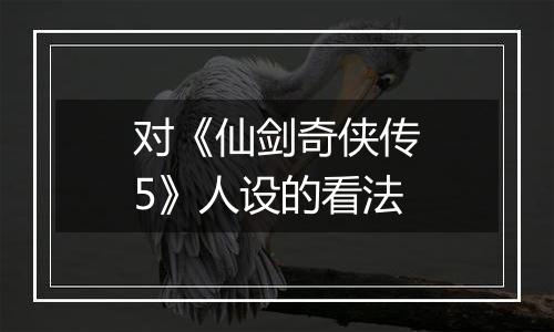 对《仙剑奇侠传5》人设的看法