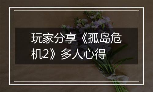 玩家分享《孤岛危机2》多人心得