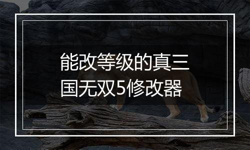 能改等级的真三国无双5修改器