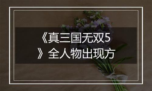 《真三国无双5》全人物出现方