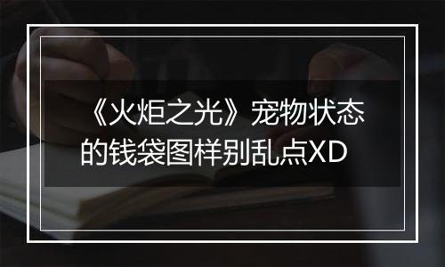 《火炬之光》宠物状态的钱袋图样别乱点XD