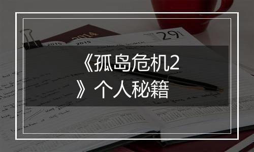 《孤岛危机2》个人秘籍