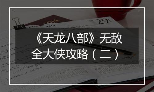 《天龙八部》无敌全大侠攻略（二）