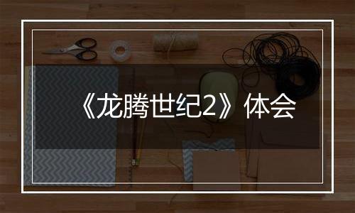 《龙腾世纪2》体会