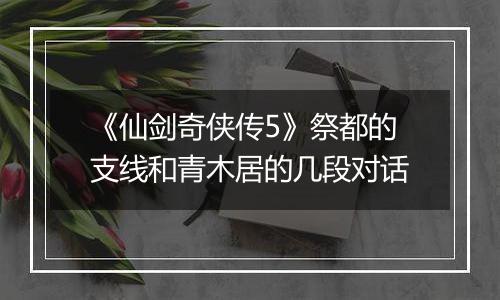 《仙剑奇侠传5》祭都的支线和青木居的几段对话