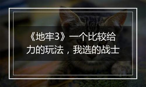 《地牢3》一个比较给力的玩法，我选的战士