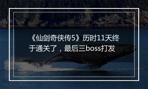 《仙剑奇侠传5》历时11天终于通关了，最后三boss打发