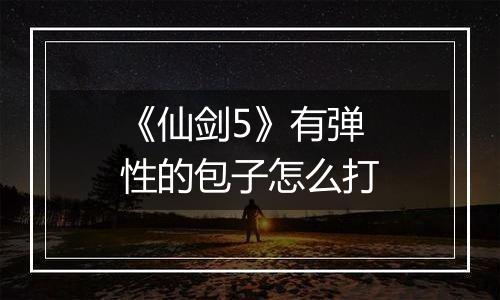 《仙剑5》有弹性的包子怎么打