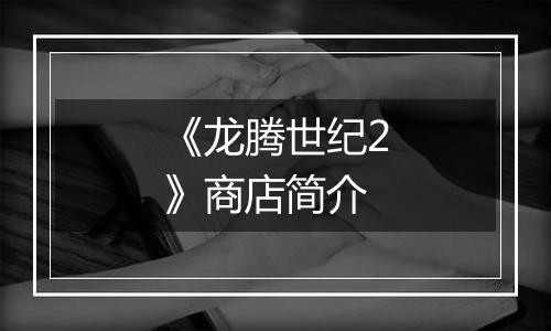 《龙腾世纪2》商店简介