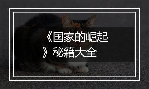 《国家的崛起》秘籍大全