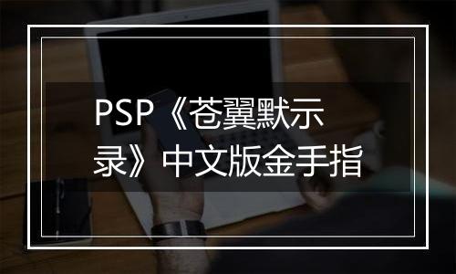 PSP《苍翼默示录》中文版金手指