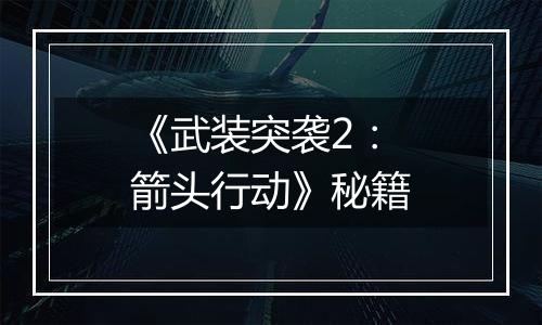 《武装突袭2：箭头行动》秘籍