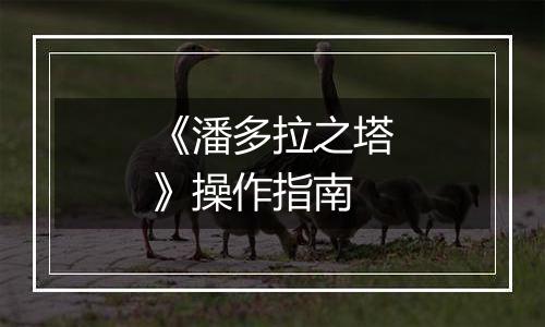 《潘多拉之塔》操作指南