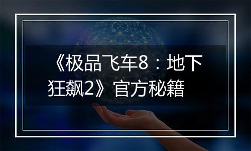 《极品飞车8：地下狂飙2》官方秘籍