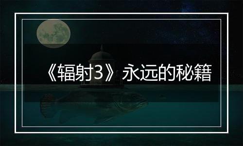《辐射3》永远的秘籍